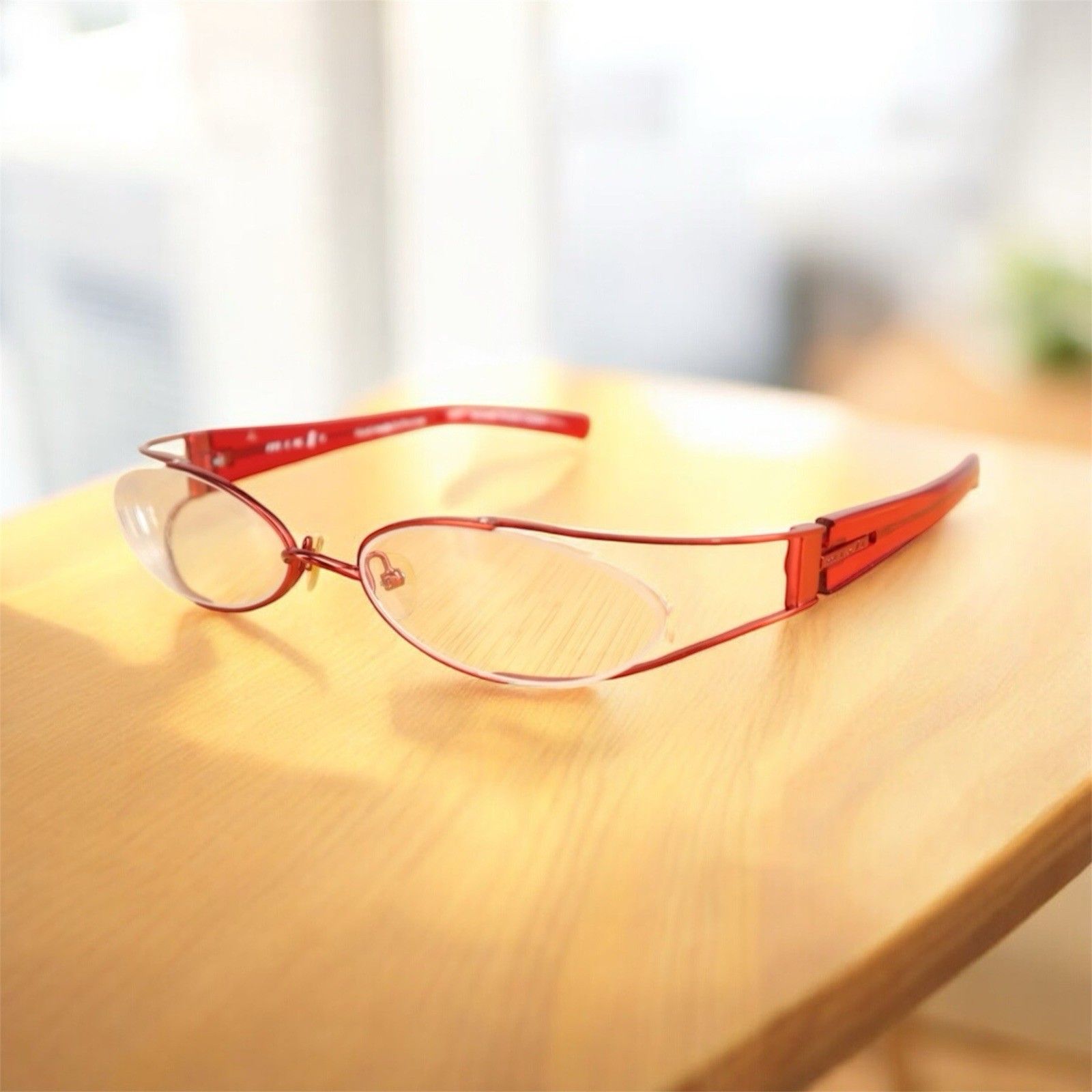 Mikli M0423 Col 03 Designer Eyeglasses 55-17-114 Red Semi Rim France Frames Only
